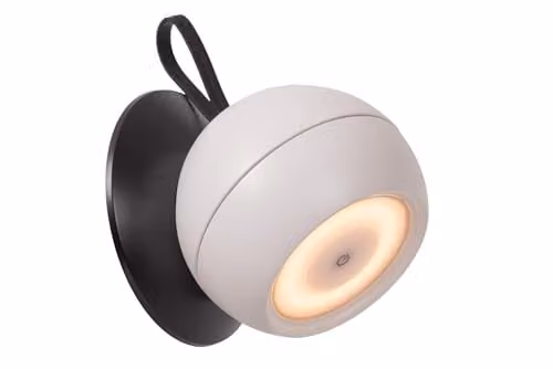 Lucide Lunex Rechargeable LED Wall Light, Dimmable Warm White Modern Outdoor and Indoor Decorative Light, White – 1