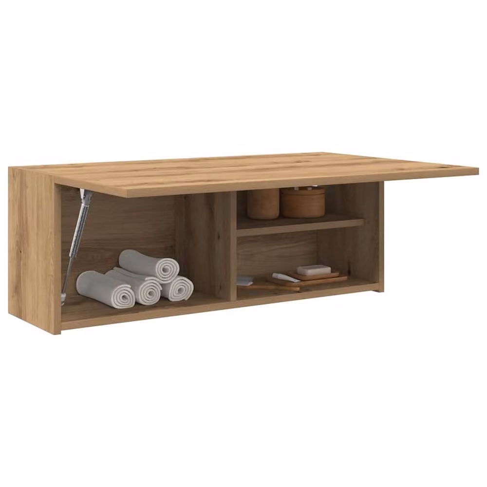 Berkfield Home Artisan Oak Bathroom Wall Cabinet, Brown, W: 80 cm, D: 25 cm, H: 30 cm – 3