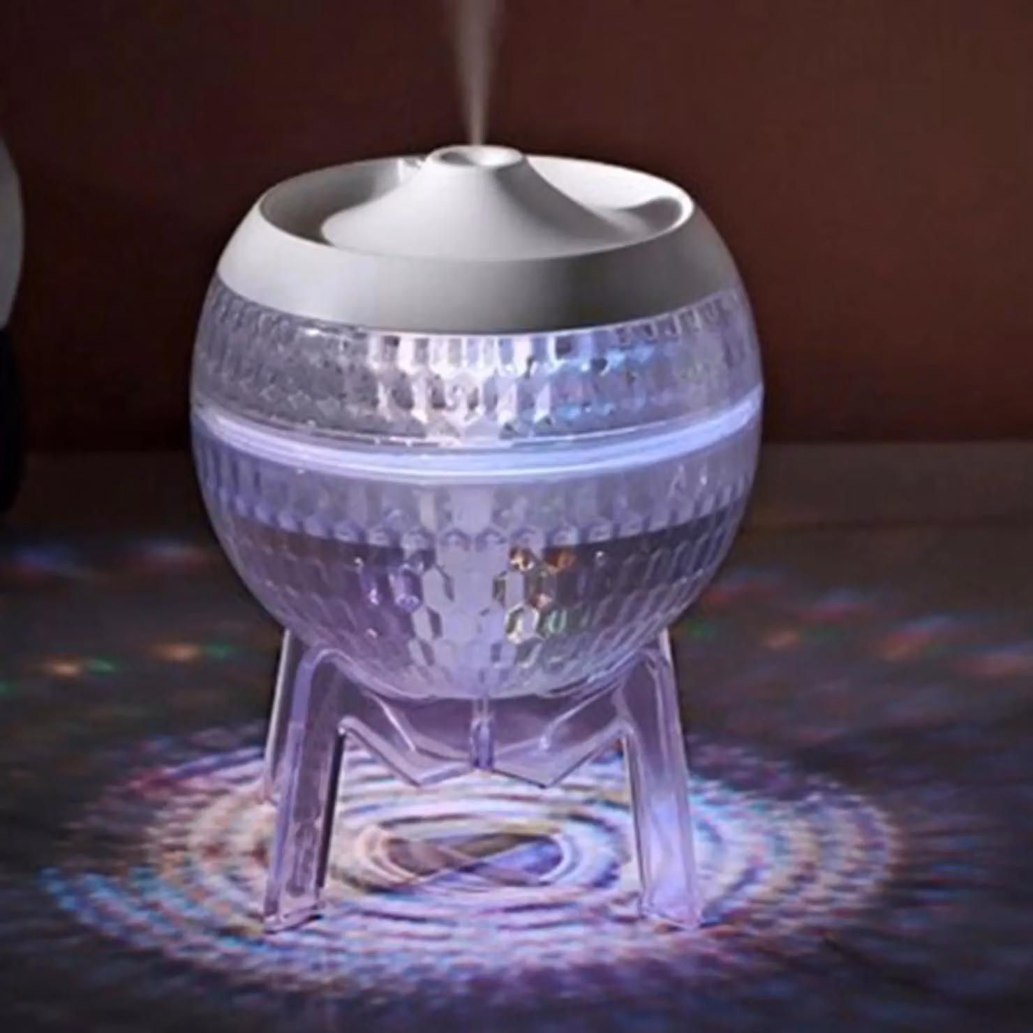 KDMD Mondo Planet Clear Humidifier and Aroma Diffuser with Colour Changing Down Light, White and Transparent – 2