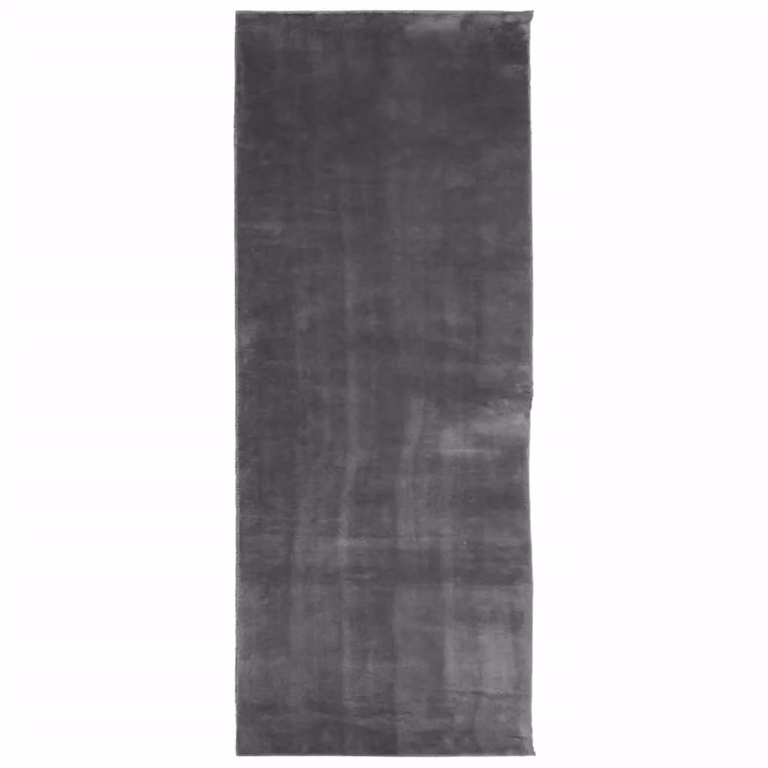 Berkfield Home Round Short Pile Soft and Washable Rug in Anthracite Black, W: 80 cm