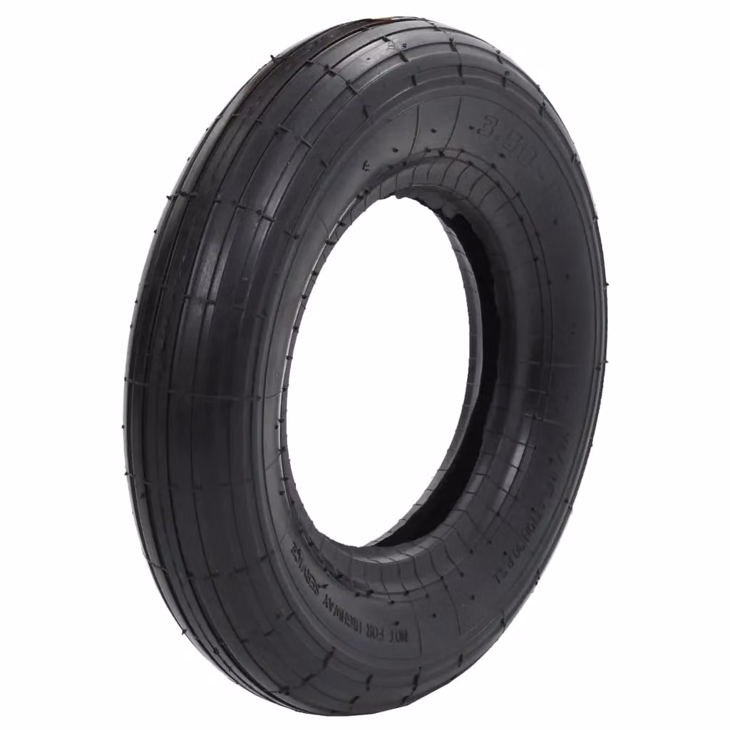 Berkfield Home 4 Piece Wheelbarrow Tire and Inner Tube Set, 3.50-8 4PR Rubber, Black – 3