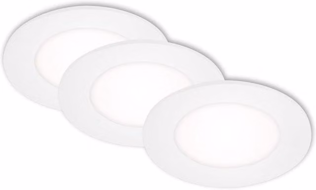 Briloner Set of 3 White LED Recessed Ceiling Lights, 4000K, D x H: 6.8 x 3 cm