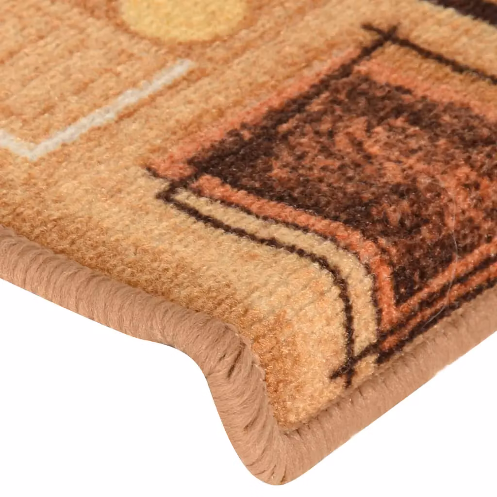 Berkfield Home Self-adhesive Stair Mats, 15 Pieces, Beige, W/D/H: 65 x 21 x 4 cm – 3
