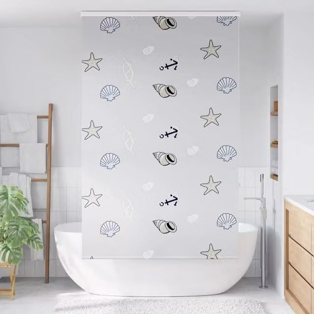 Berkfield Home White Opaque Shower Roller Blind with Cassette W: 130 cm, H: 240 cm