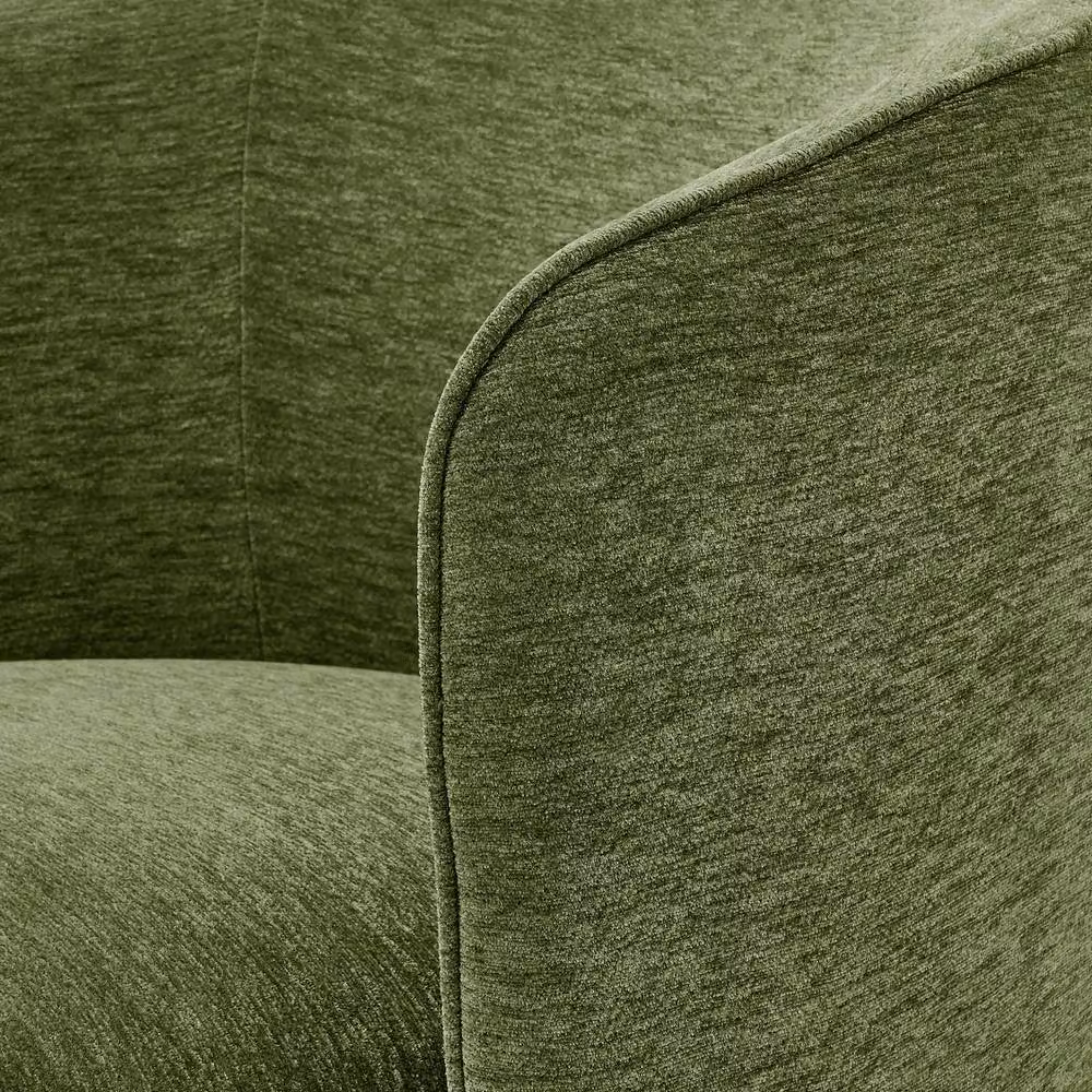 FurnitureboxUK Liode Green Fabric Round Swivel Accent Chair with Armrests – 3