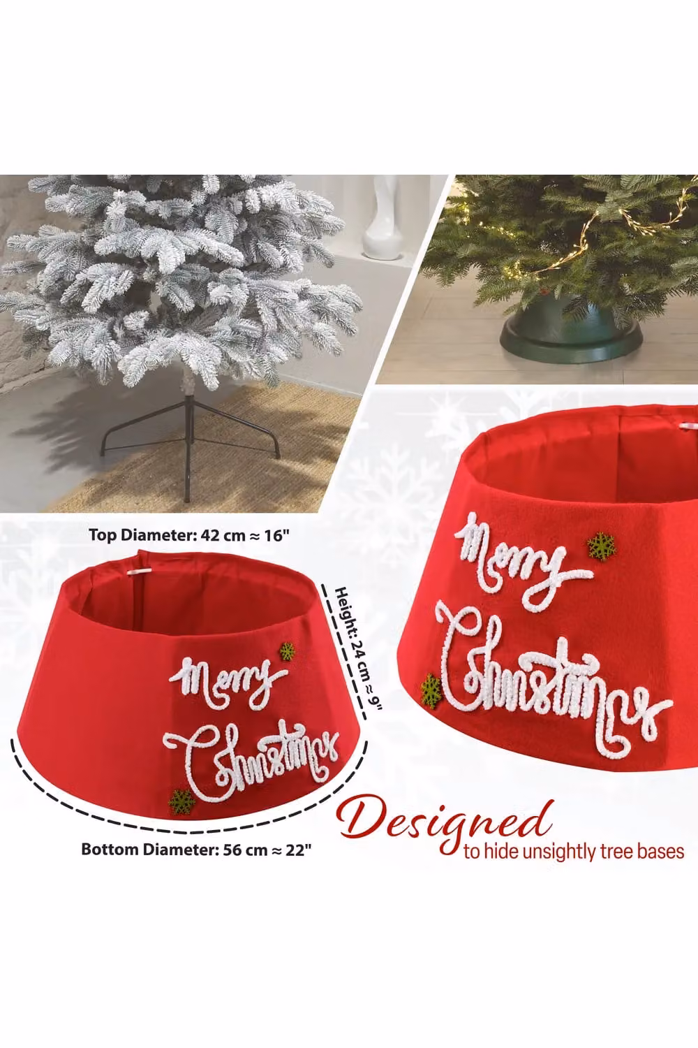 Deco Express Christmas Tree Skirt in Red and Multicolour – 8