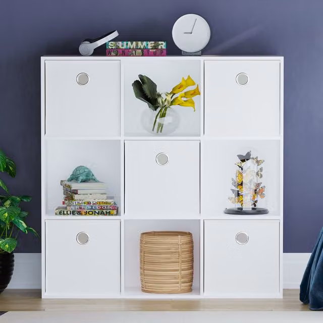 Vida Designs Durham 9 Cube Storage Unit with 5 White Baskets
