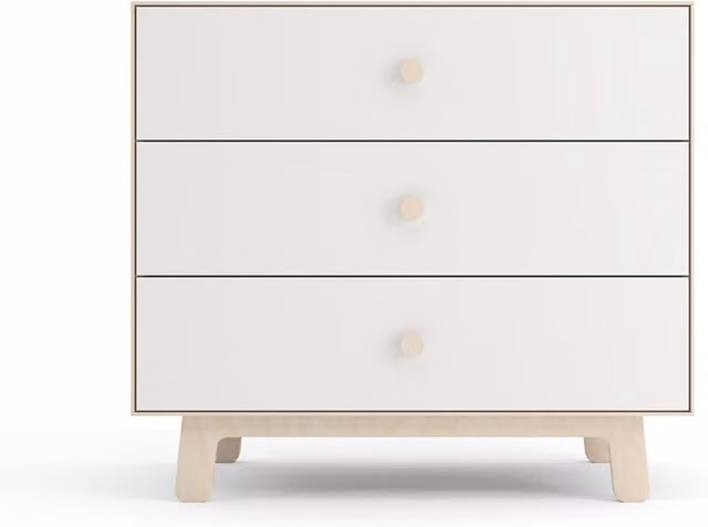 Oeuf NYC Merlin 3 Drawer Dresser in White and Birch