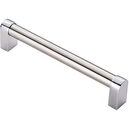 Loops Round Tube Bar Pull Handle in Satin Nickel and Chrome, 176 x 16 mm with 160 mm Fixing Centres