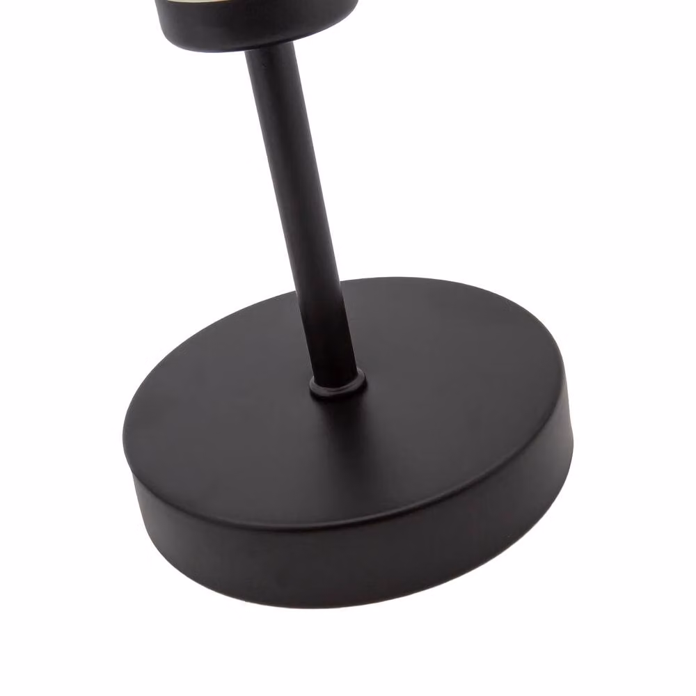 Happy Homewares Modern Dimpled Glass Table Lamp with Matte Black Stem and Base, Transparent and Black – 2