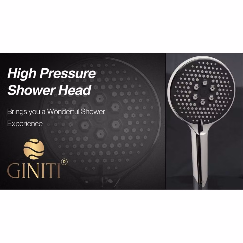 FLAVORA Round Chrome Overhead Shower Head in Silver, W: 180 cm, H: 180 cm – 2