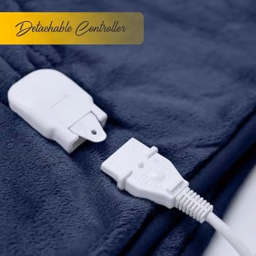 Air Pro Heated Throw Electric Blanket with Digital Controller and Timer in Blue, W/D/H: 150 x 200 cm – 4