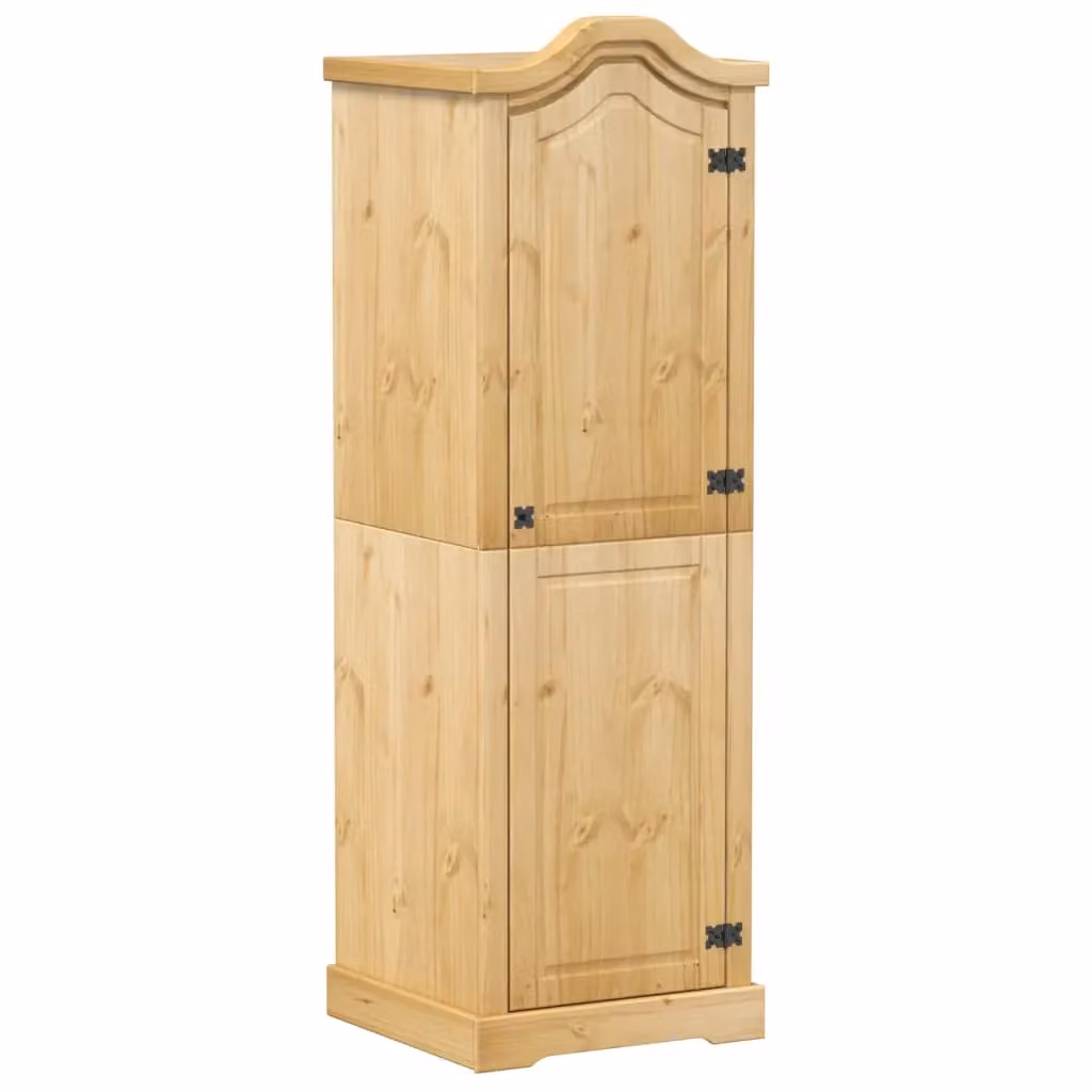 Berkfield Home Corona Wardrobe in Brown Solid Wood Pine, W/D/H: 55 x 52 x 170 cm – 2