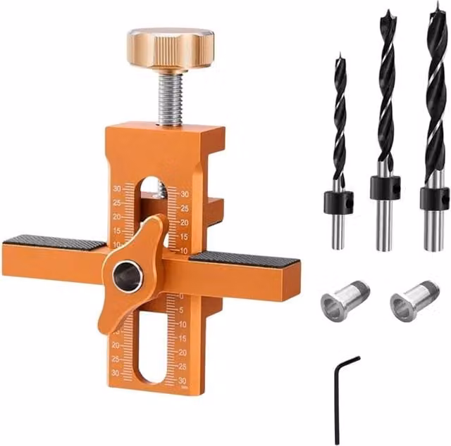 Nordara 2-in-1 Adjustable Cabinet Door Installation Mounting Tool Jig in Orange