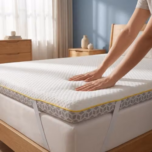 Brightr Aurora Deluxe 2 in 1 Memory Foam Mattress Topper, Medium Firm, White, Single – 7