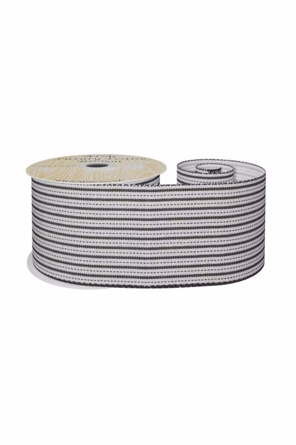 KDMD White and Black Striped Fabric Ribbon – 2