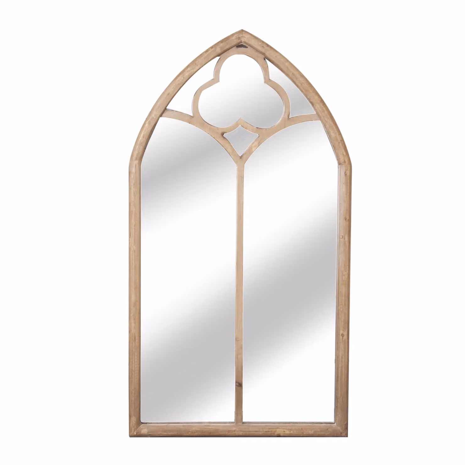 Primrose Antique Silver Wooden Gothic Glass Garden Wall Mirror, H 109.22 cm x W 60.96 cm x D 1.0 cm – 2
