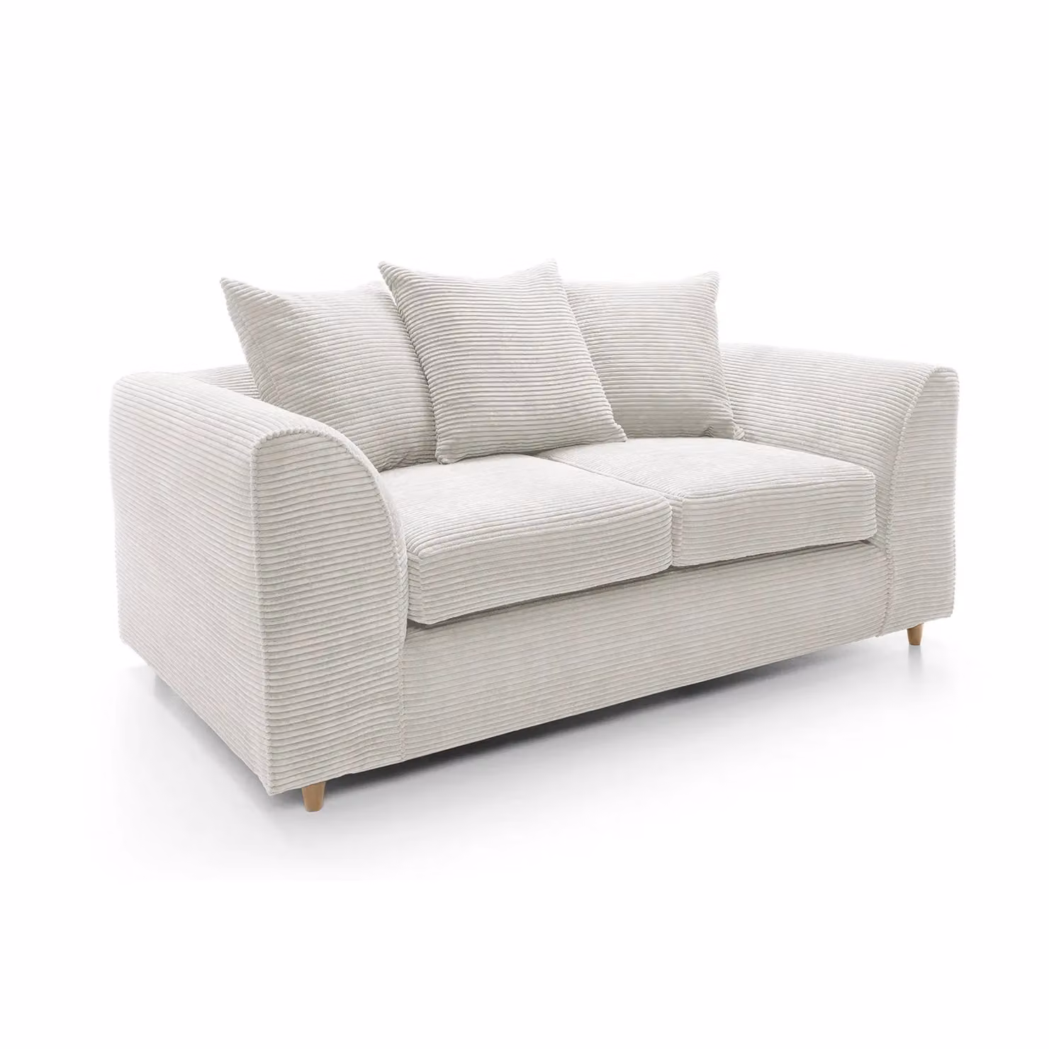 Abakus Direct Jumbo 2 Seater Sofa in White Water Repellent Jumbo Cord, W/D/H: 160 x 89 x 78 cm – 2