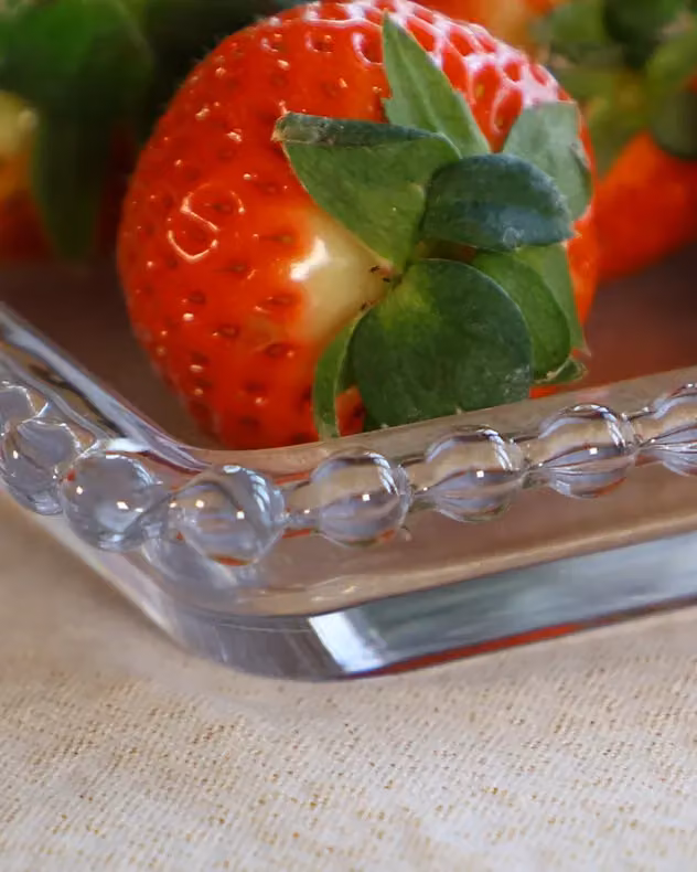 Dibor Bella Perle Beaded Glass Serving Platter Set of 2 in Clear – 3