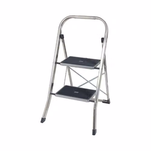 TB Davies 2 Tread Slimline Aluminium Step Stool in Silver