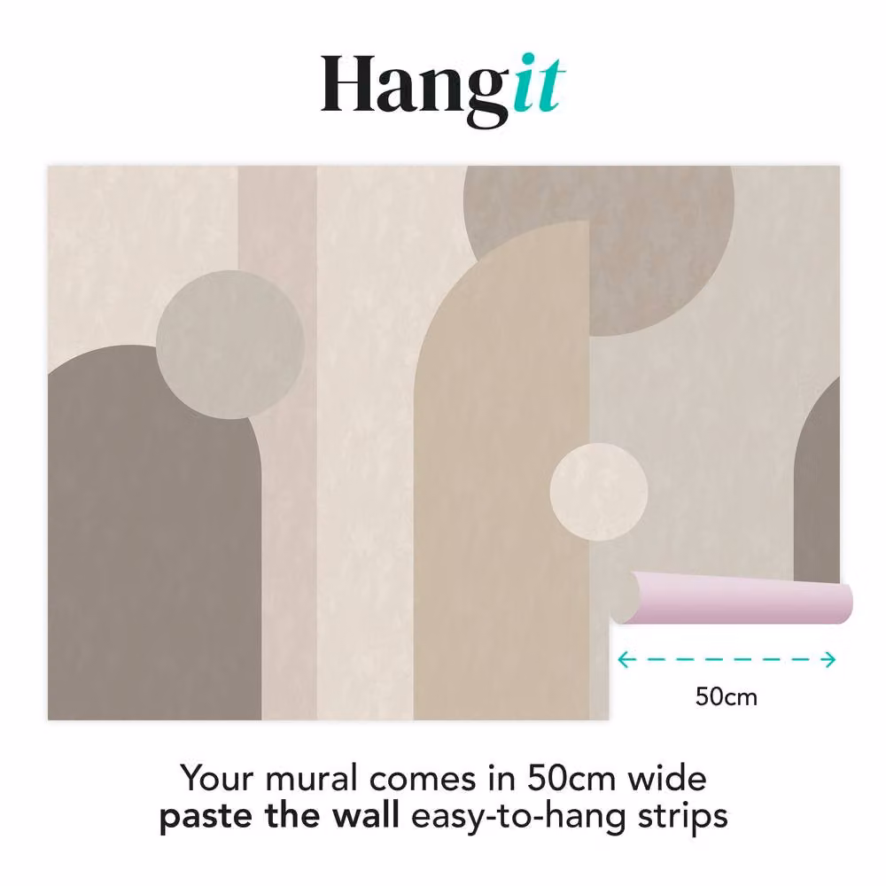 Superfresco Easy Curve & Arch Geo Neutral Print Mural in Beige, W: 300 cm, H: 280 cm – 2