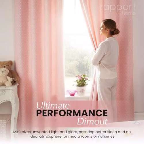 Rapport Home Float Away Polycotton Eyelet Window Curtains, Pink, W: 135 cm, H: 165 cm – 3
