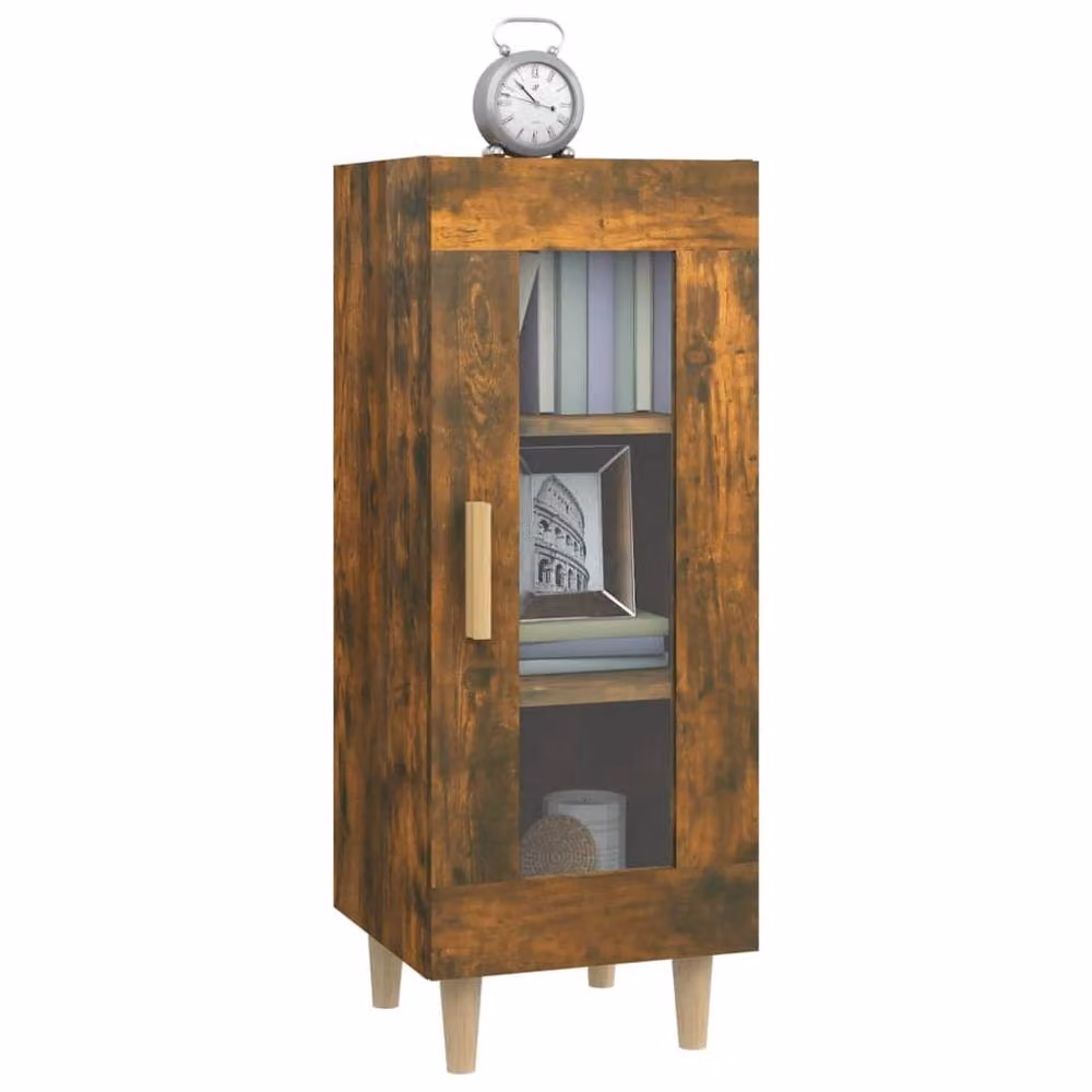 Berkfield Home Smoked Oak Sideboard in Brown, W/D/H: 34.5 x 34.5 x 90 cm – 3