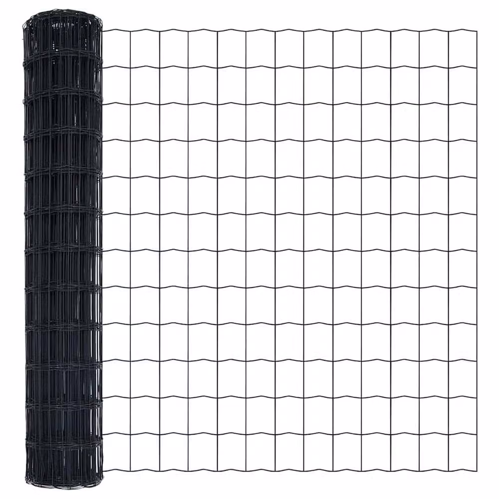 Berkfield Home Euro Fence Grey PVC-Coated Steel Fencing, Charcoal, H: 140 cm x W: 10 m – 3
