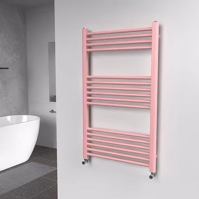 Lux Heat Coloured Towel Radiator in Pink, W: 60 cm, H: 100 cm