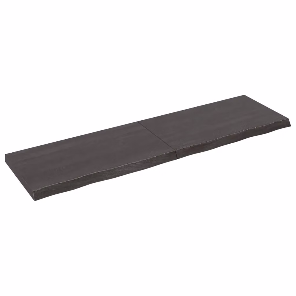 Berkfield Home Dark Grey Treated Solid Wood Oak Table Top Countertop W: 180 cm, D: 50 cm, H: 2-6 cm – 2