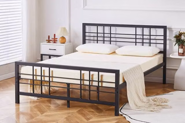 Crazy Price Beds Ltd Dunbar Black Metal Single Bed, W/D/H: 90 x 190 cm