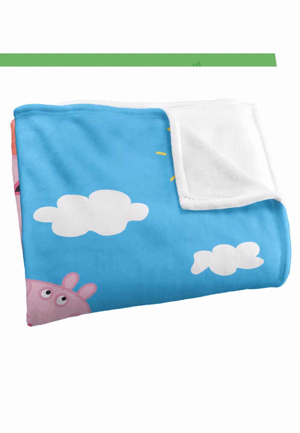 Hasbro Peppa Pig Kids Blanket Peppa & George Sunny Day in White and Multicolour, W: 152 cm, D: 127 cm – 2