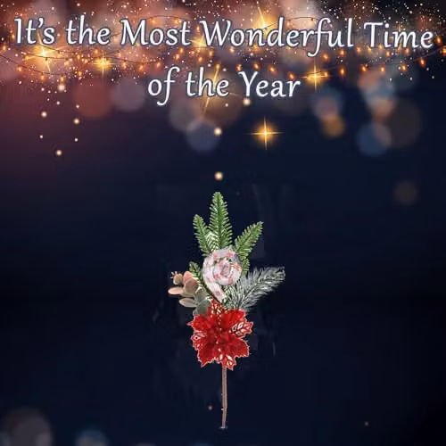 VFM e-Store Red Poinsettia Swirl Candy Pick Christmas Decoration, Height: 32 cm – 2