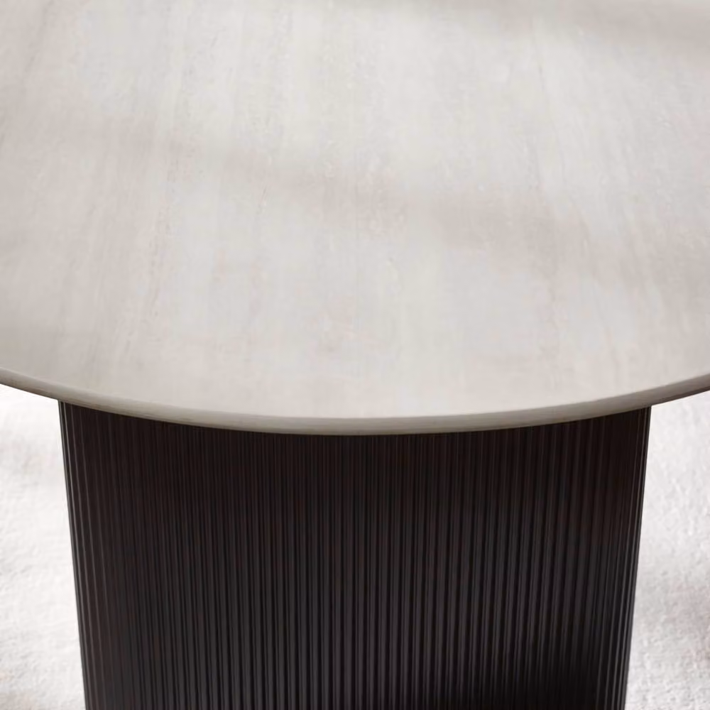 Cheshire Belluno 220cm White Stone Effect Oval Dining Table – 3