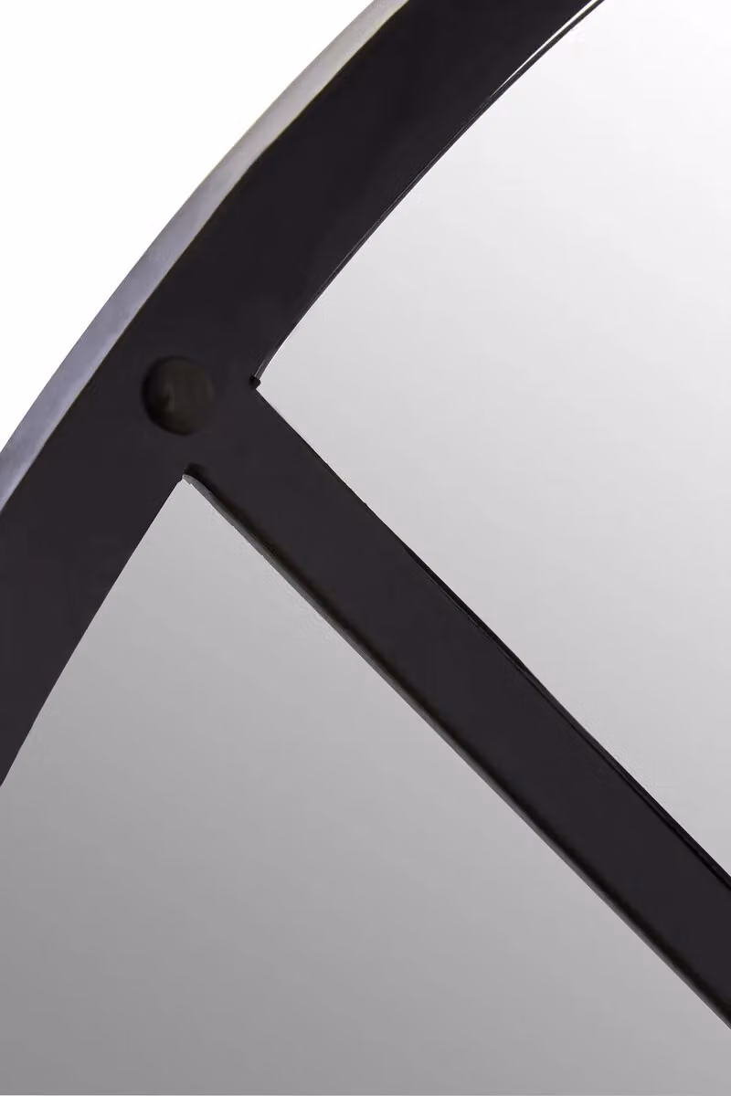 Orsina Black Round Wall Mirror with Industrial Geometric Metal Frame – 2
