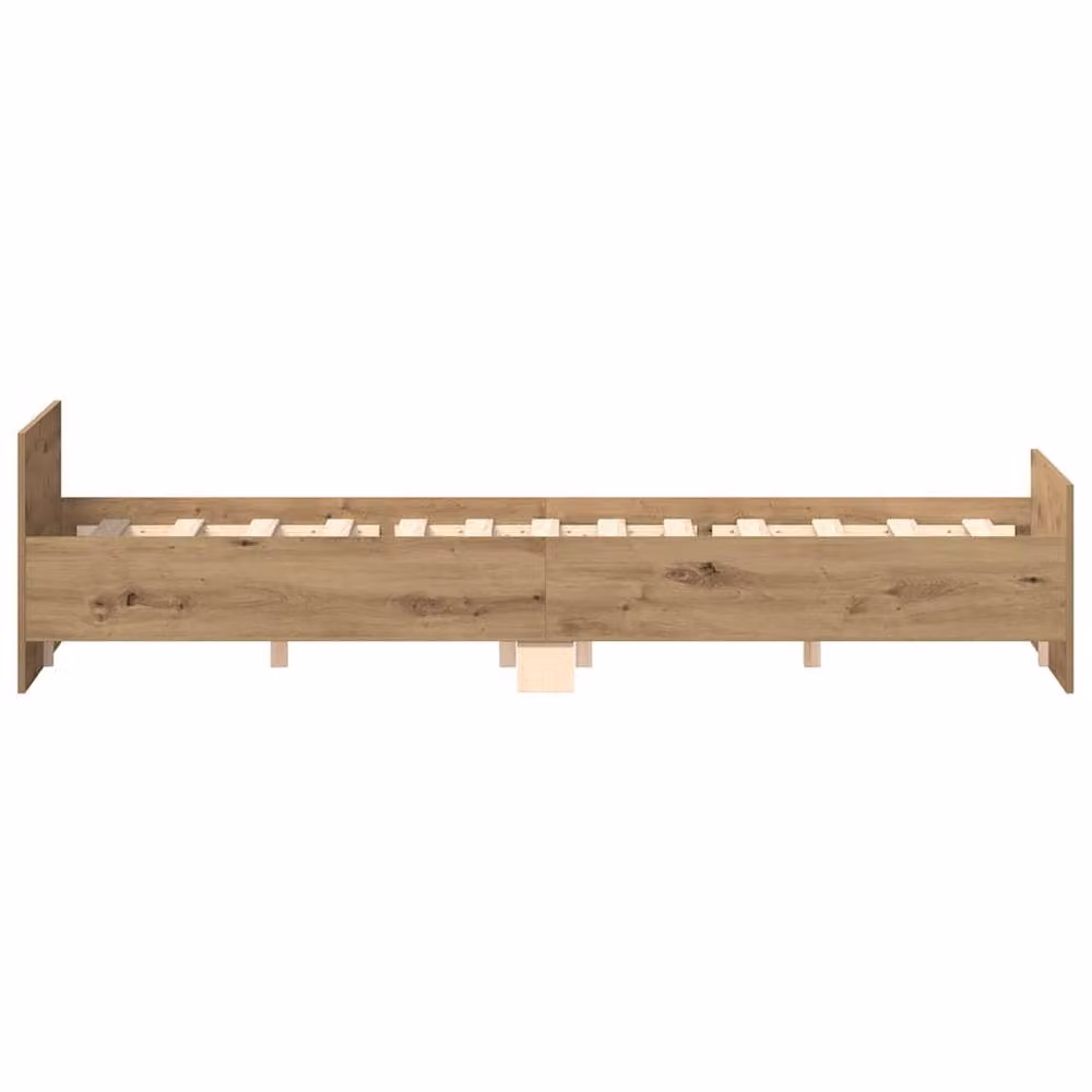 Berkfield Home Artisan Oak Small Double Bed Frame in Brown, Engineered Wood, W/D/H: 120 x 200 cm – 2