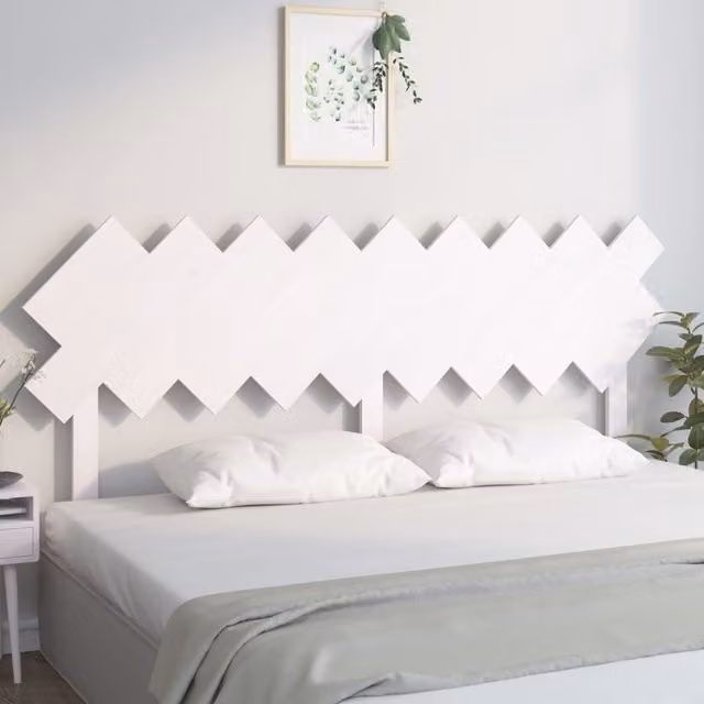 Berkfield Home White Rustic Solid Pine Wood Bed Headboard W/D/H: 178 x 3 x 80.5 cm