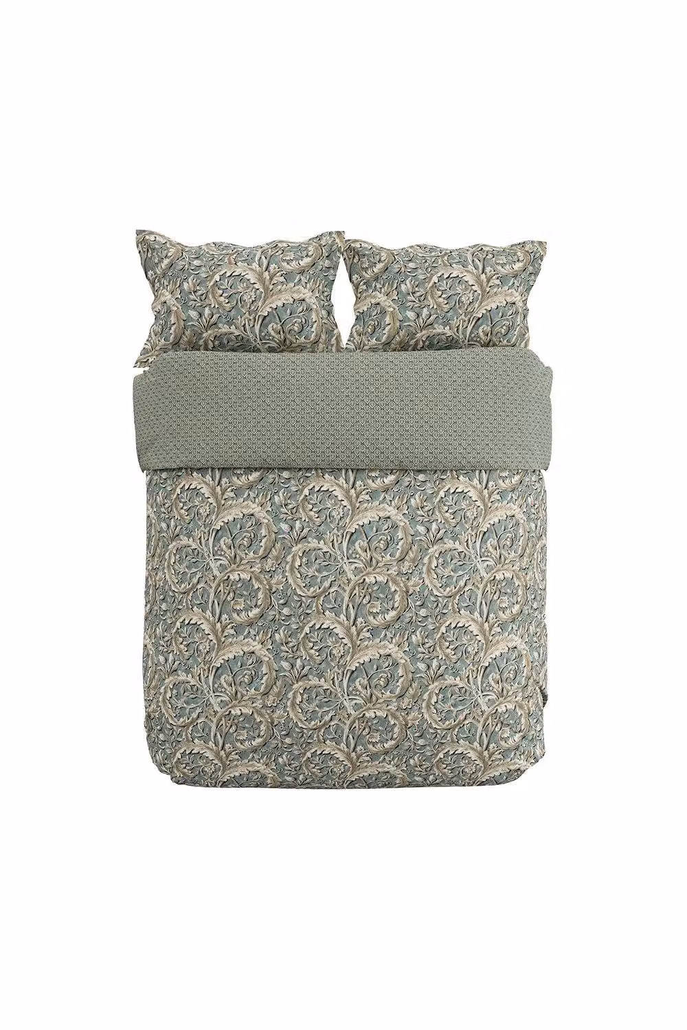 Sanderson Tilia Lime Floral Cotton Percale Duvet Cover and Pillowcase Set in Petrol, W/D/H: 180 x 200 cm – 2
