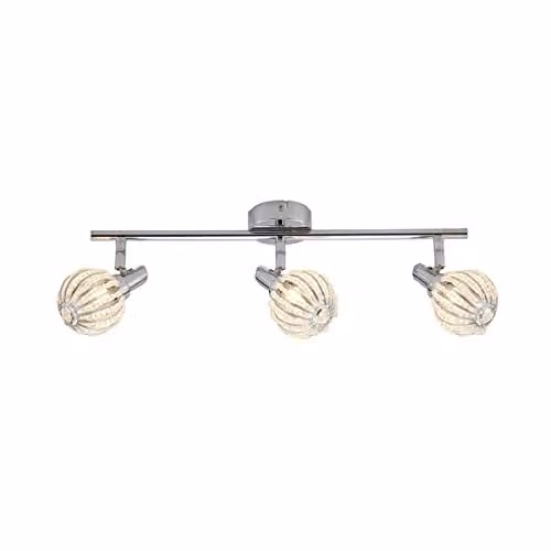 Netlighting Lopez Classic 3 Light Bar Pendant Ceiling Light in Silver and Grey with G9 Bulbs