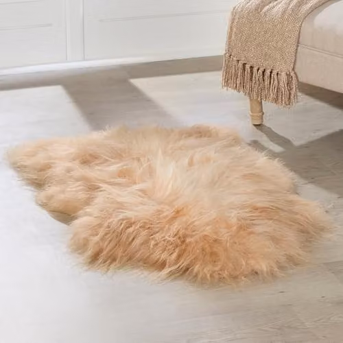 Simply Sheepskin Cappuccino Icelandic Wool Rug in Beige, W: 100 cm, D: 60 cm – 2
