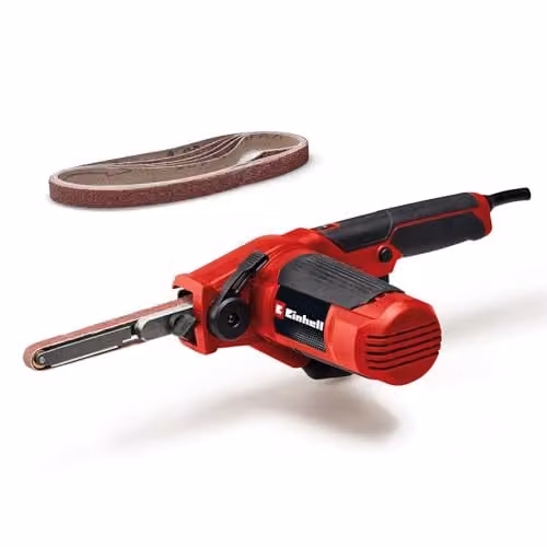Einhell Electric Mini Belt Sander 500W Finger Sander with Speed Control, Red