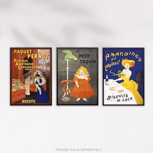 Artery8 Set of 3 Cappiello French Vintage Adverts Retro Wall Art Prints, Multicolour, W: 29.7 cm, H: 42.0 cm – 4