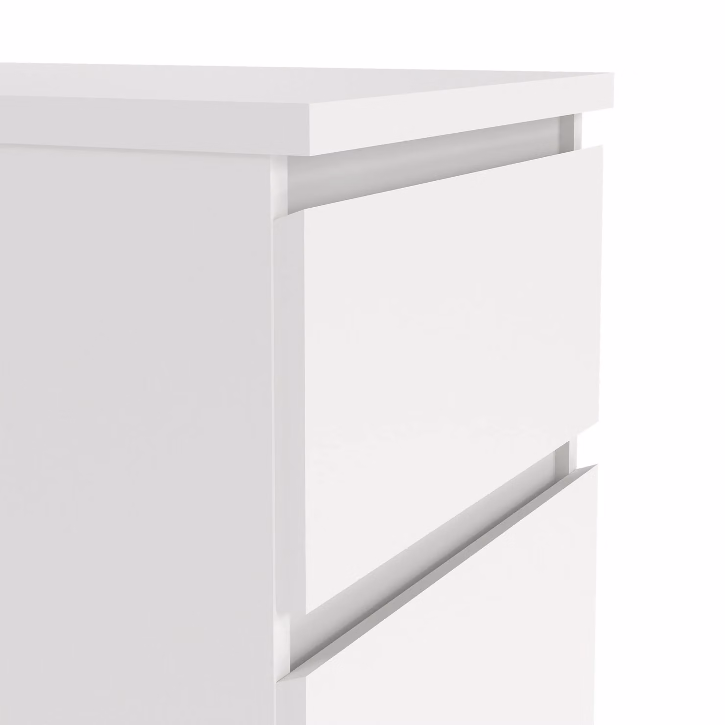 Furniture To Go Naia Narrow Chest of 5 Drawers in Brown and White