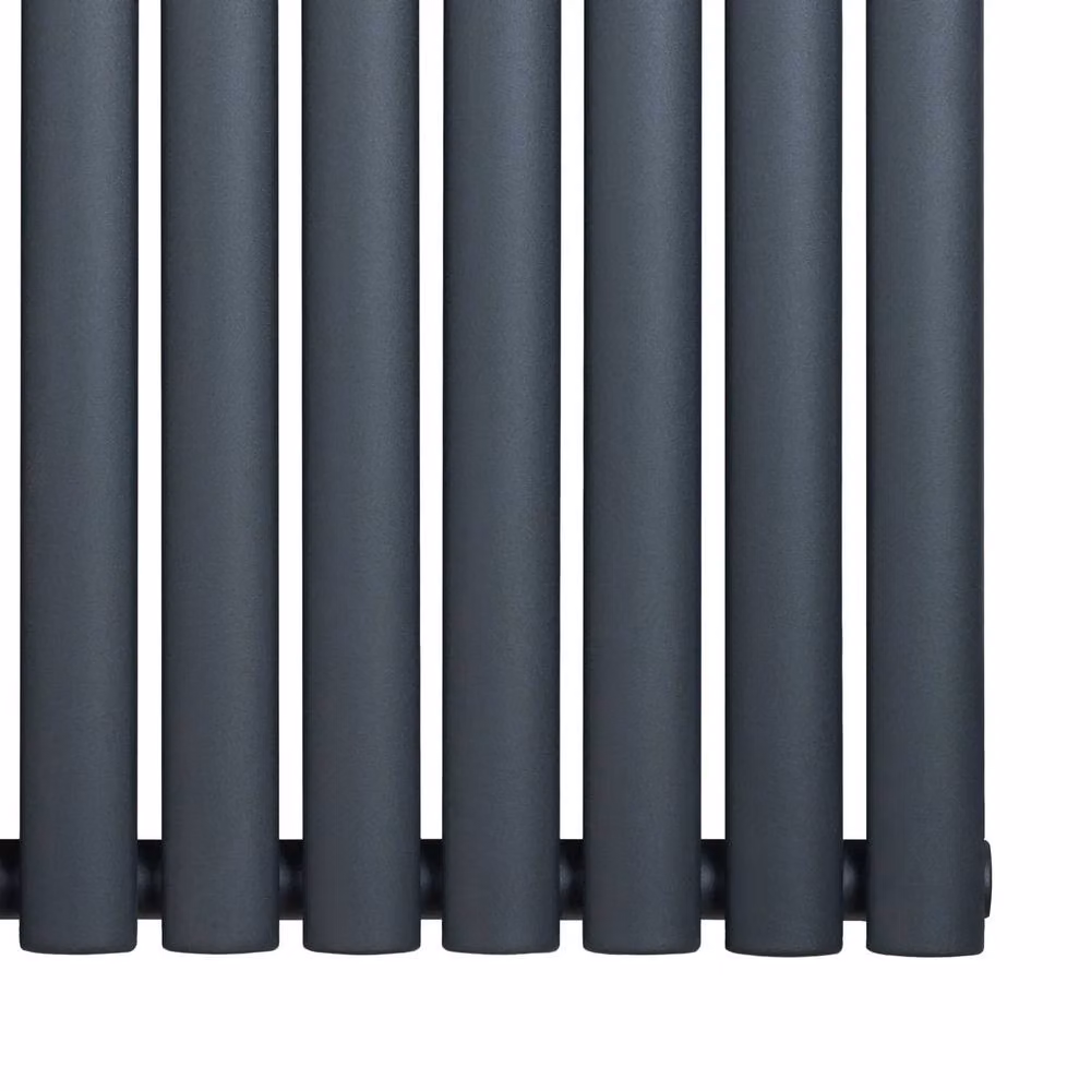 Monstershop Oval Single Column Steel Radiator in Anthracite Grey, H: 180 cm, W: 36 cm – 6