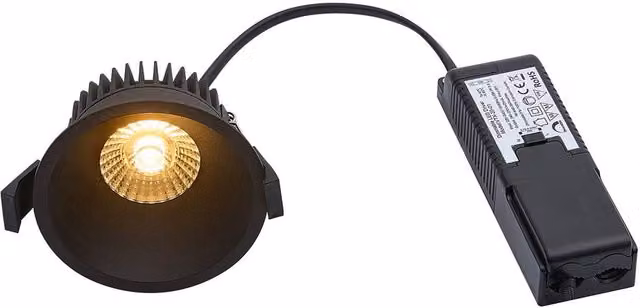 Nordlux Albric Recessed LED Downlight, Black Metal, IP44, Warm White 2700k