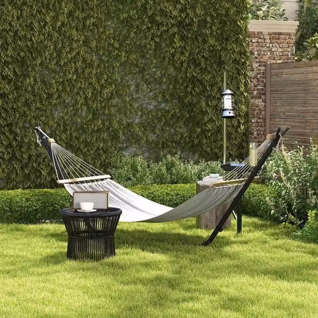 EONLION Black Metal Hammock Stand with Side Tray