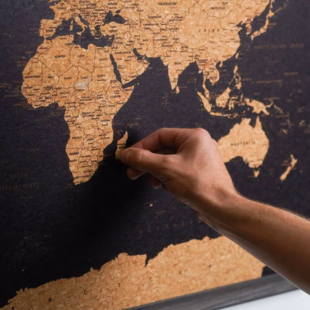 Fragranced Humour Black Cork Board Map Travel Gift, W: 93.5 cm, H: 64.5 cm, D: 2 cm – 2