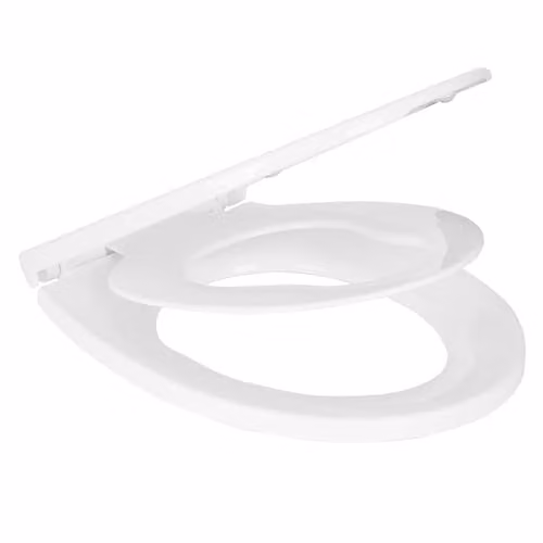 Harbour Housewares Plastic Soft Close Family Toilet Seat, White, Oval
