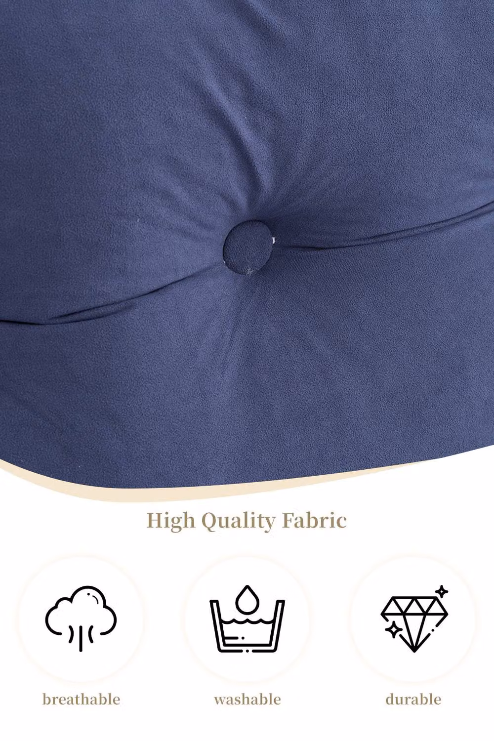 Living and Home Large Washable Wedge Headboard Pillow with Storage Pocket in Blue – 5