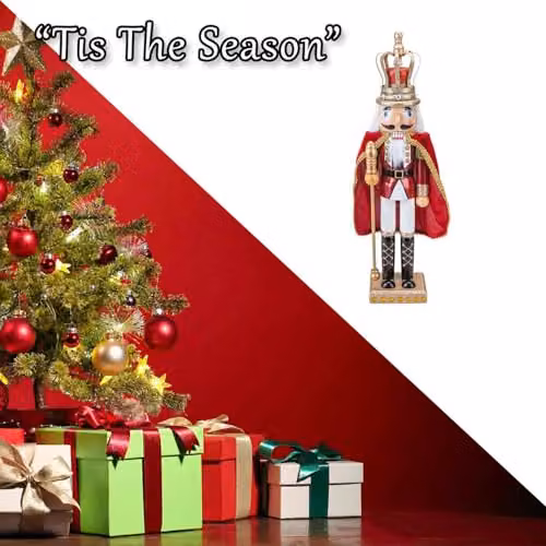 VFM e-Store Nutcracker King Christmas Decoration, Red, H 46 cm x W 12.2 cm x D 9 cm – 7